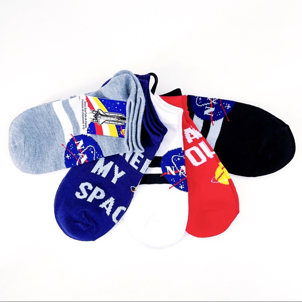 NASA Womens No Show Socks Space Science 5 Pairs Unique Fun Novelty Gift
